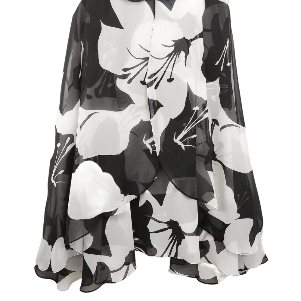 WHBM Layered Chiffon Floral Pleated Flare Dress - Picture 7 of 13